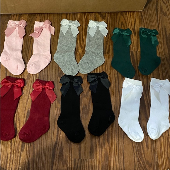 6 pairs baby bow knee high 0-6 months - Picture 5 of 13